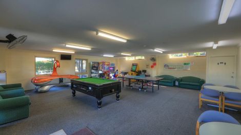 Interior of the games room at Airport Tourist Village Melbourne