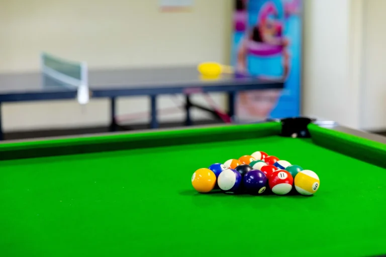 Pool table in games room at holiday park. Affordable Family Cabins Near Melbourne Airport: Kitchens, Space, and Kid-Friendly Facilities