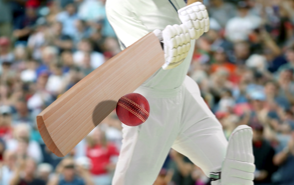 close up image of a cricket player hitting a cricket ball. Boxing Day Test Cricket Australia Melbourne